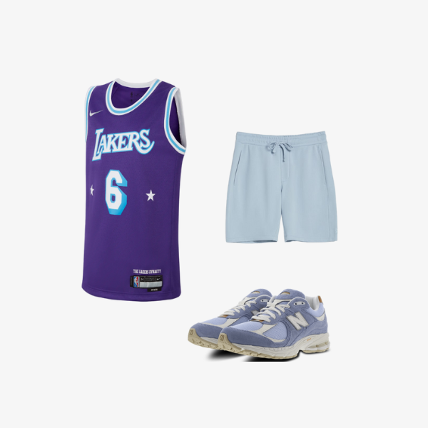 Outfit avec maillot des Lakers
