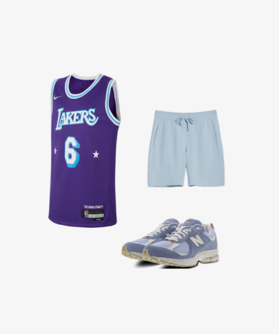 Tenue avec le maillot des Lakers